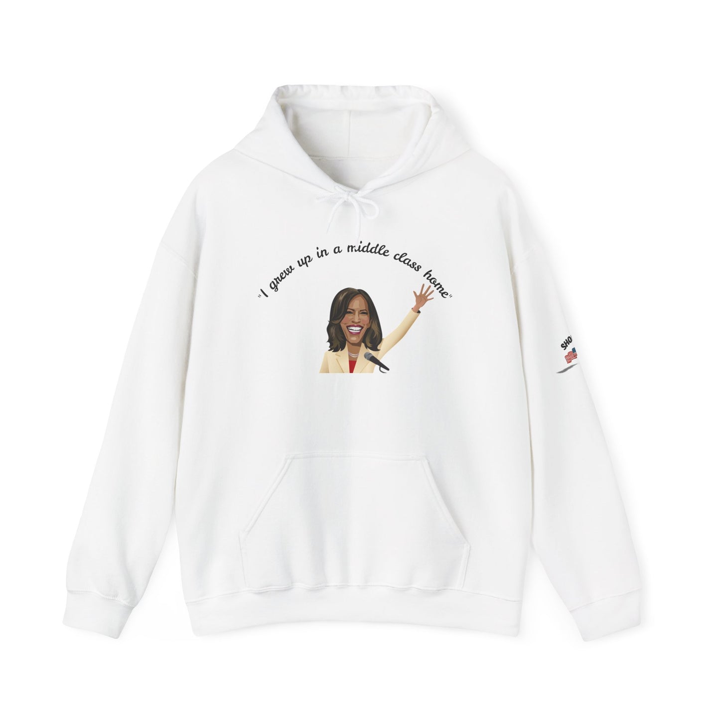 Kamala Harris "Middle Class Home" cartoon Hoodie