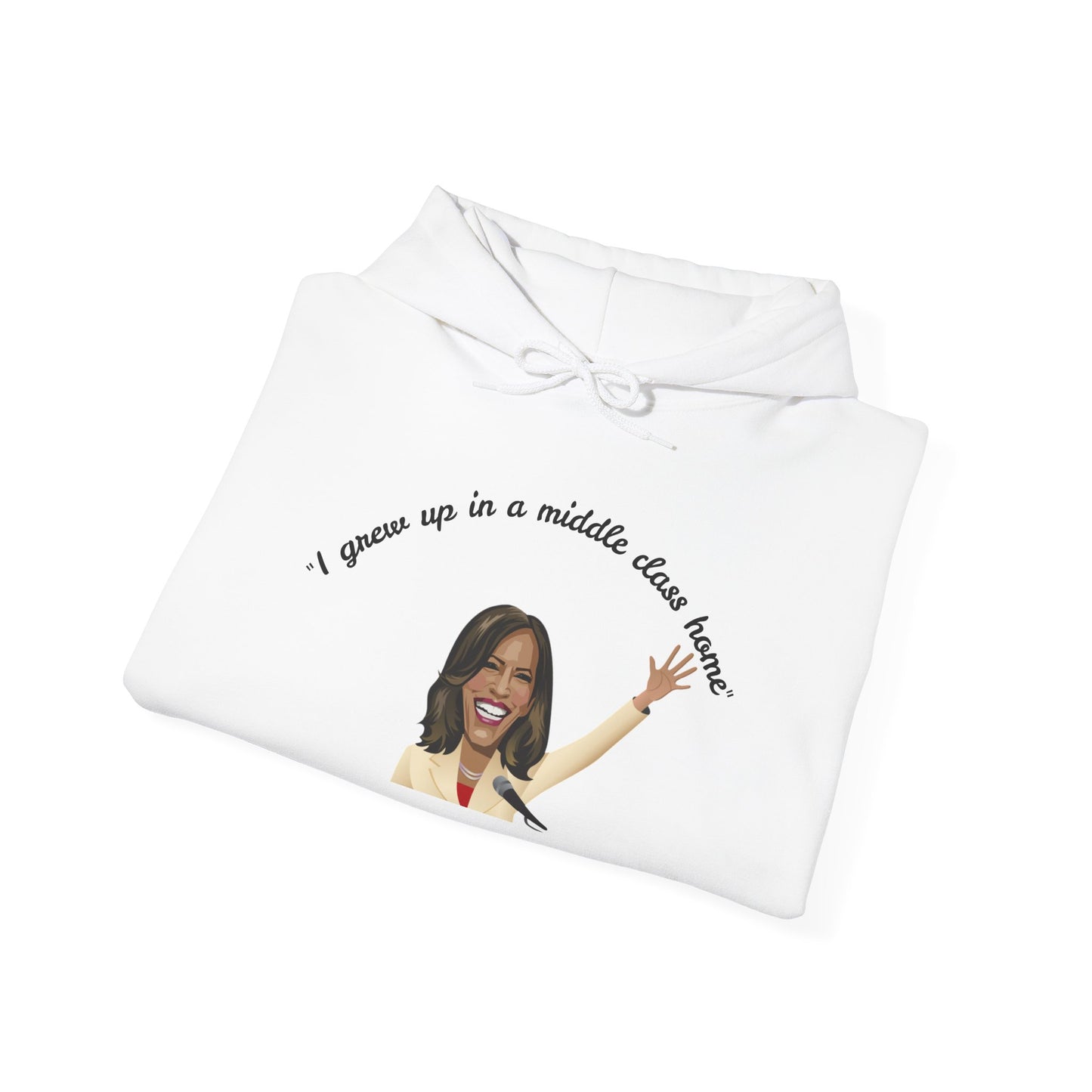 Kamala Harris "Middle Class Home" cartoon Hoodie