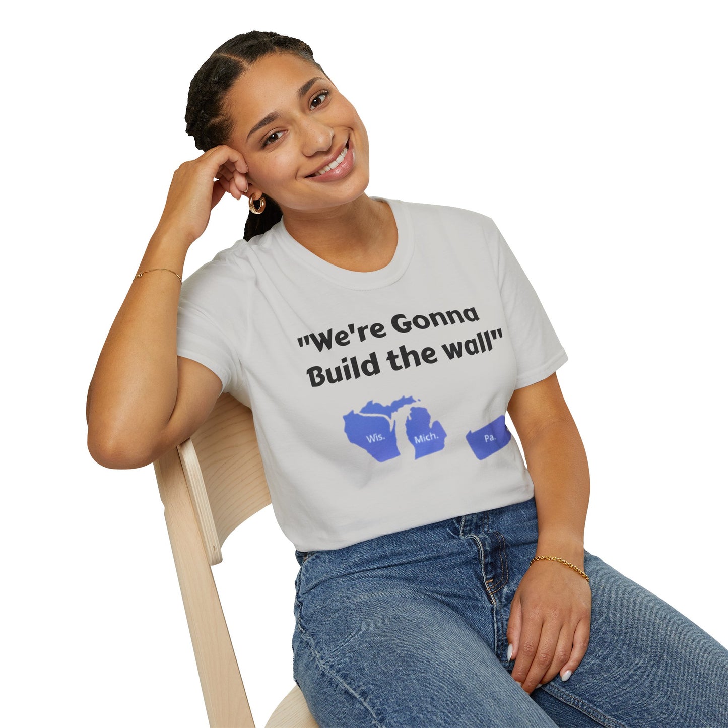 "We're gonna build the wall" Blue wall T - shirt