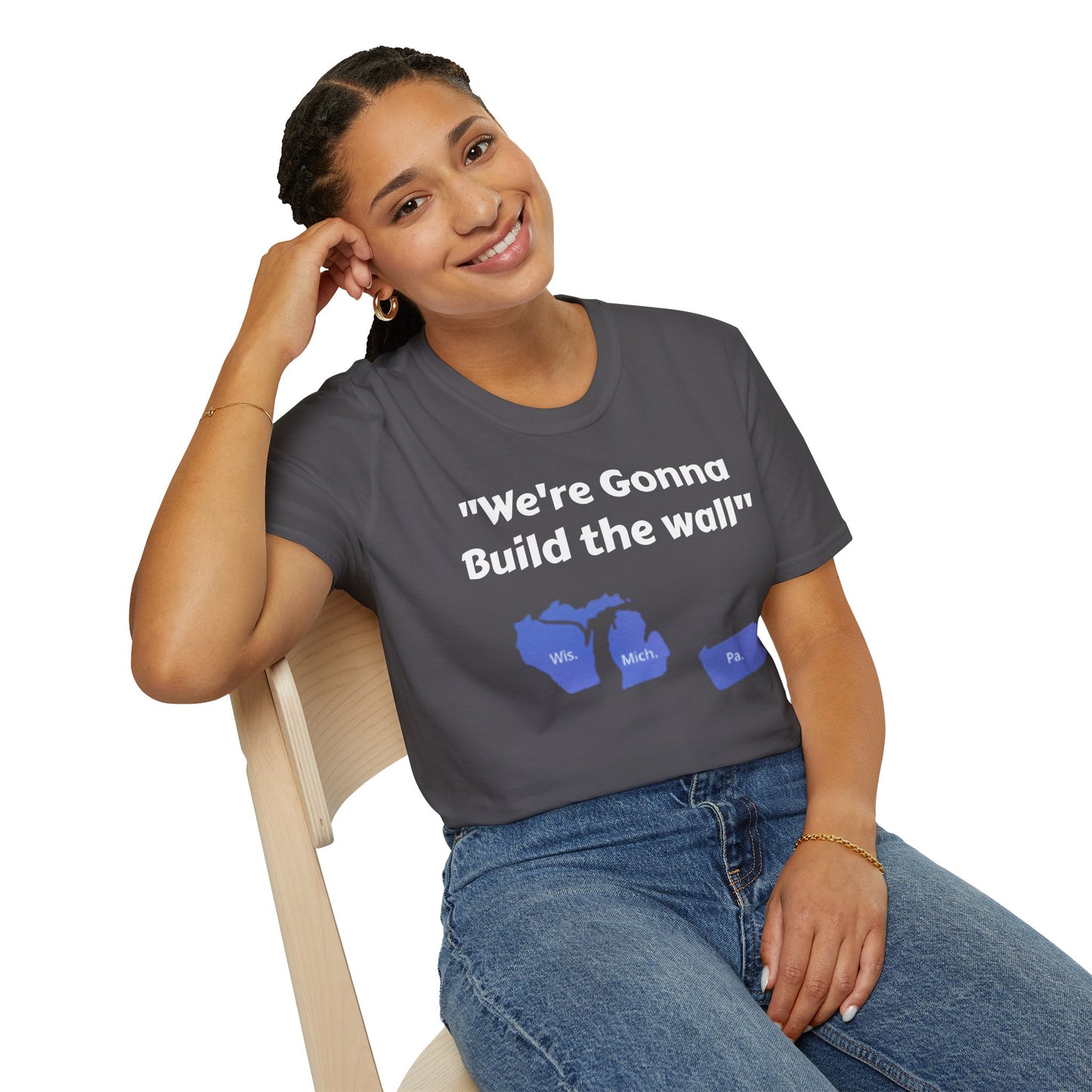 "We're gonna build the wall" Blue wall T - shirt